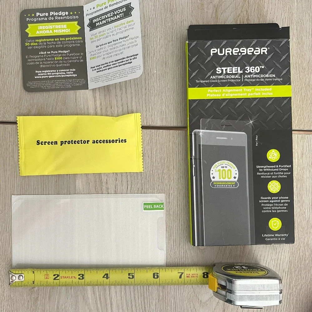 PureGear Steel 360 Tempered Glass Screen Protector for iPhone 14 Pro Max - Clear